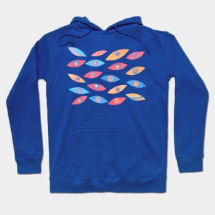 COLORFUL EYE SHAPE LEAF SHAPE WATERCOLOR CUTOUTS DESIGN Hoodie